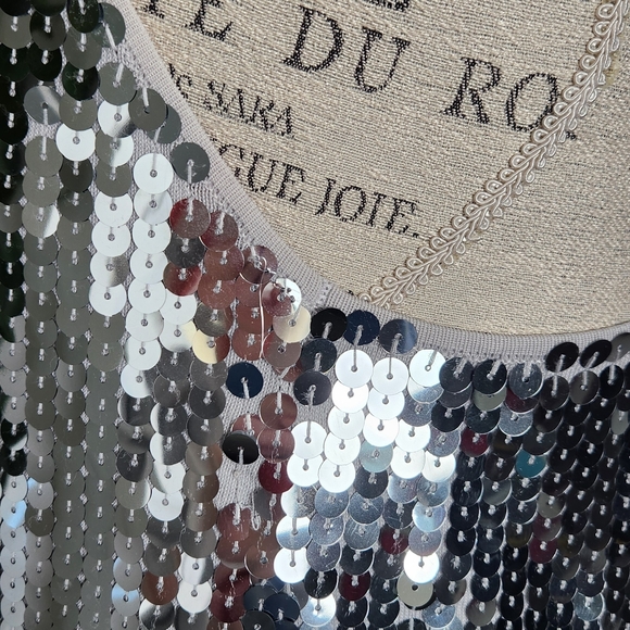 Vintage Silver Sequin Party Dress - Picture 8 of 11